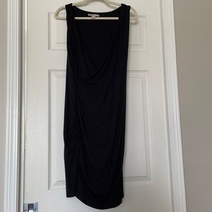 Banana Republic Black Sleeveless V-Neck Dress Ruching Stretchy Medium